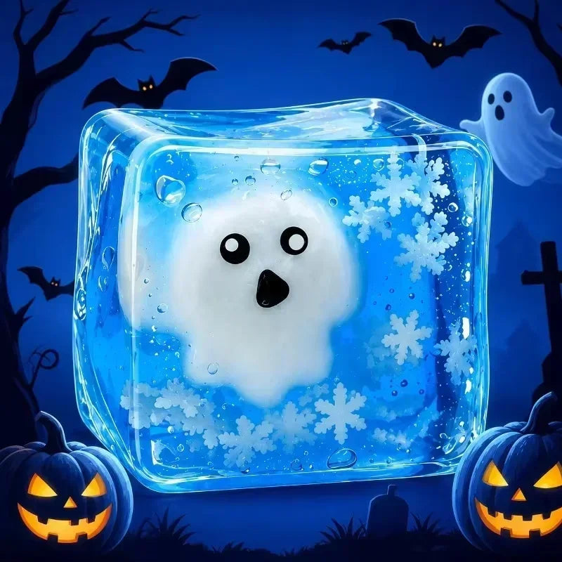 2026 New Luminous Halloween Spooky Squishy Cubes, Cartoon Characters Soft Squeeze ASMR Decompression Party Favor Gifts
