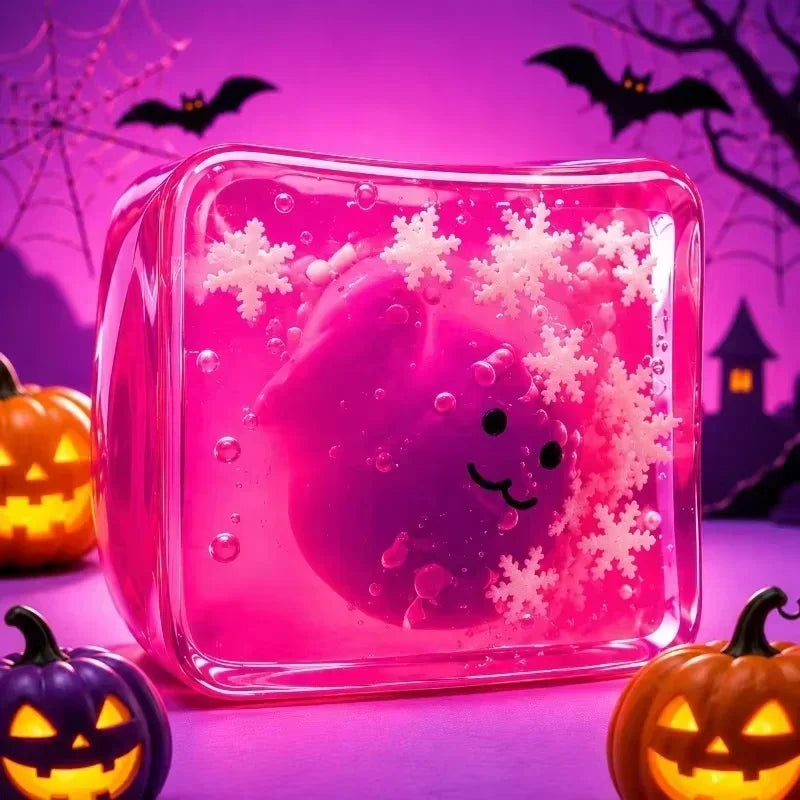 2026 New Luminous Halloween Spooky Squishy Cubes, Cartoon Characters Soft Squeeze ASMR Decompression Party Favor Gifts