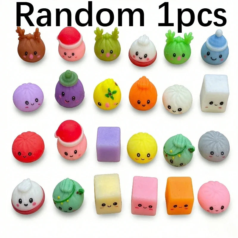 2026 Christmas Squishy Advent Calendar, Dumpling Slow Rebound Squishies Squeeze Sensory Gift, 24 Days Countdown Surprise Box