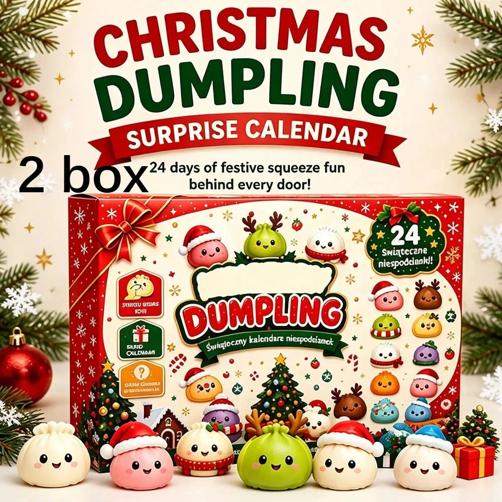 2026 Christmas Squishy Advent Calendar, Dumpling Slow Rebound Squishies Squeeze Sensory Gift, 24 Days Countdown Surprise Box