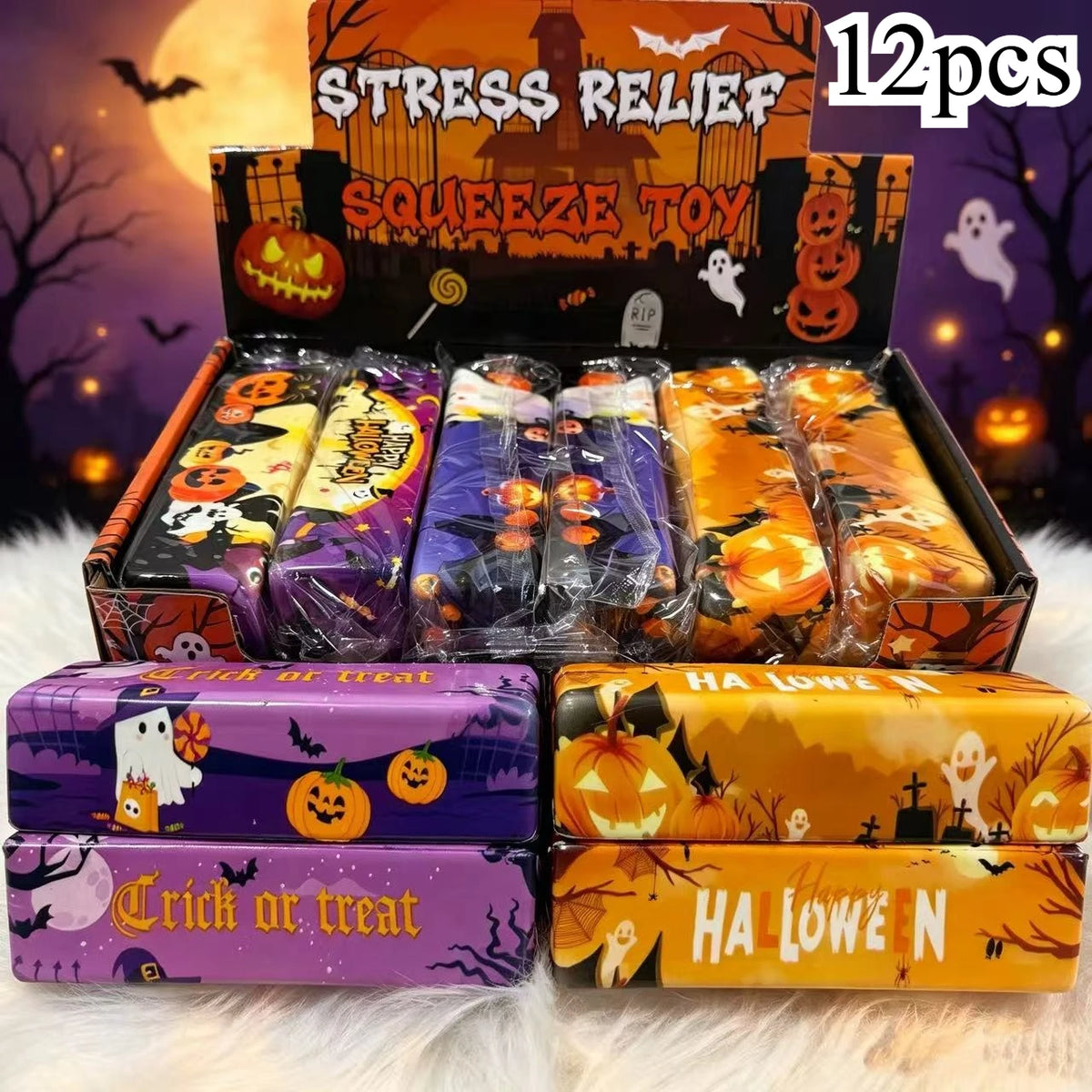 Halloween Slow Rising Butter Stick Squishy Toy Soft Wet Elastic Squeeze Toy Portable Stress Relief Fidget Toy for Anxiety