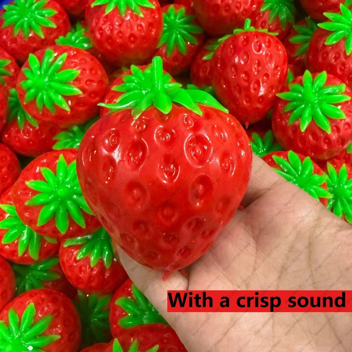 Crispy  Gradient Strawberry Ball Squishy Ball Fidget Toy Crunchy Squeeze Ball Round Blocks Filled ASMR Anti Stress Toy for Adult