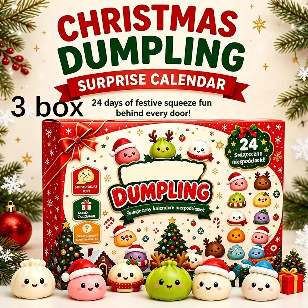2026 Christmas Squishy Advent Calendar, Dumpling Slow Rebound Squishies Squeeze Sensory Gift, 24 Days Countdown Surprise Box